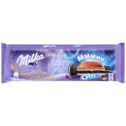 Шоколад, Milka (Милка) 300 г с начинкой со вкусом ванили и печеньем Орео молочный